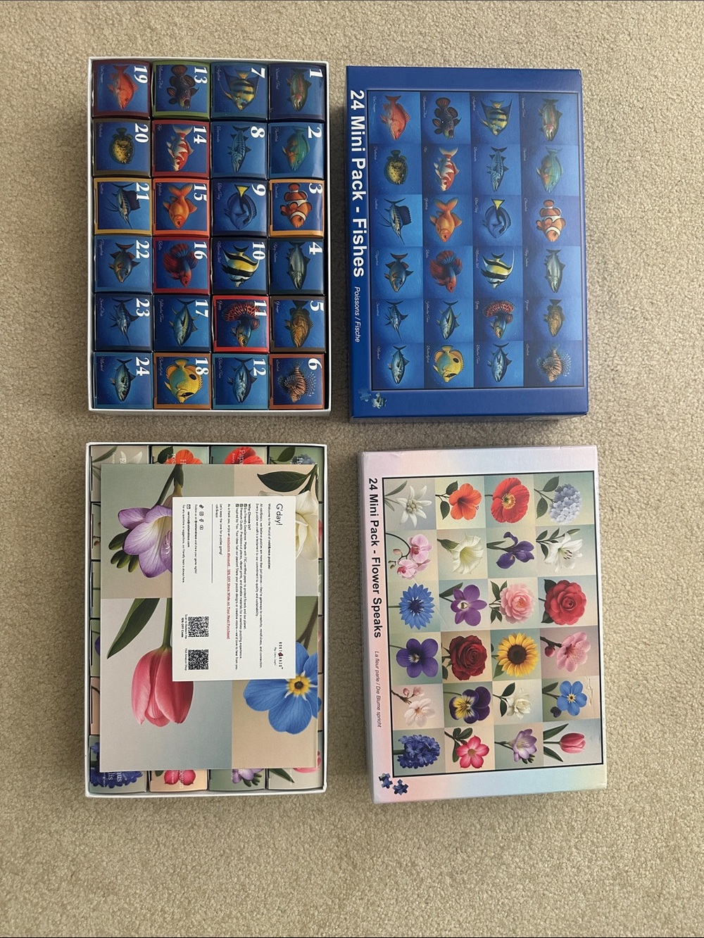 24 Mini Pack - Fishes & Flower Speaks Boxed Card Sets
